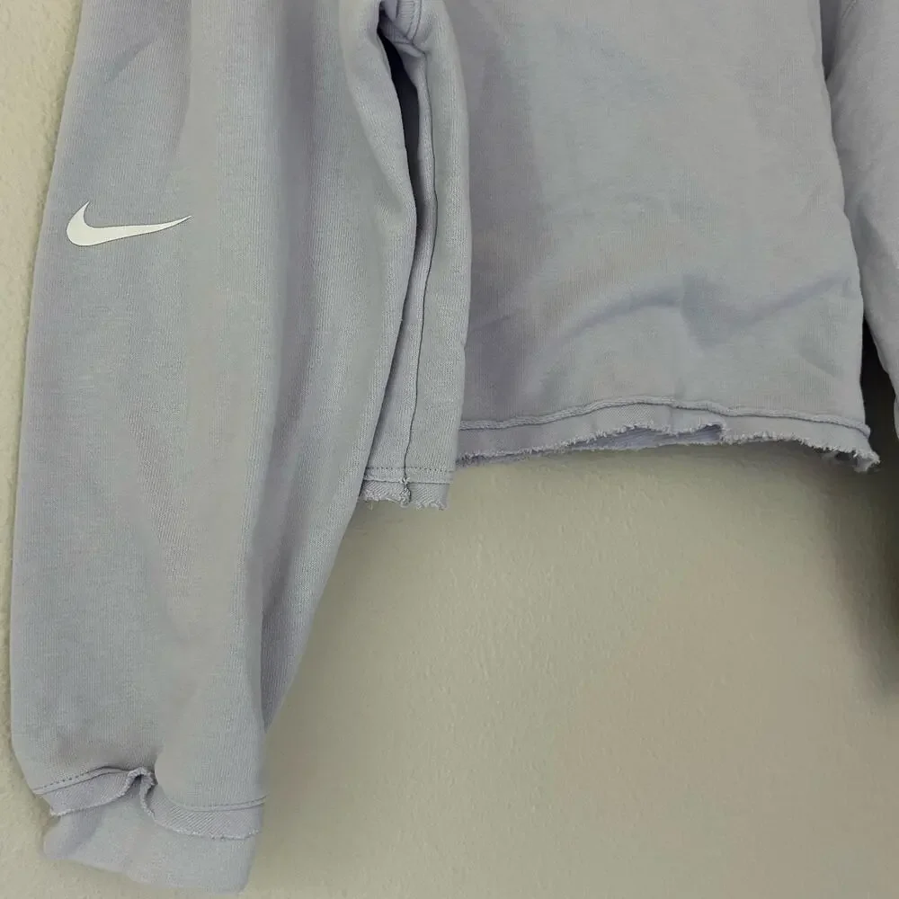 Nike Dri-FIT Raw Hem Cropped Sweatshirt Lavender purple Athletic Lounge XS